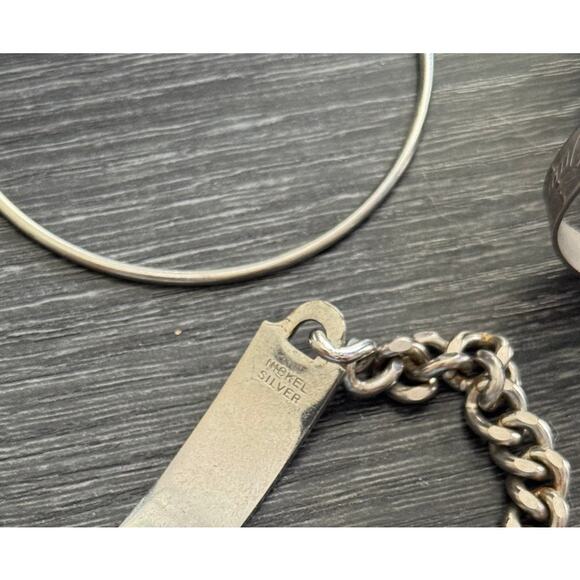 VTG Silver Tone Lot Of 27 Costume Bracelet Jewelry Beaded Cuffs Chain Stretch - Picture 3 of 13